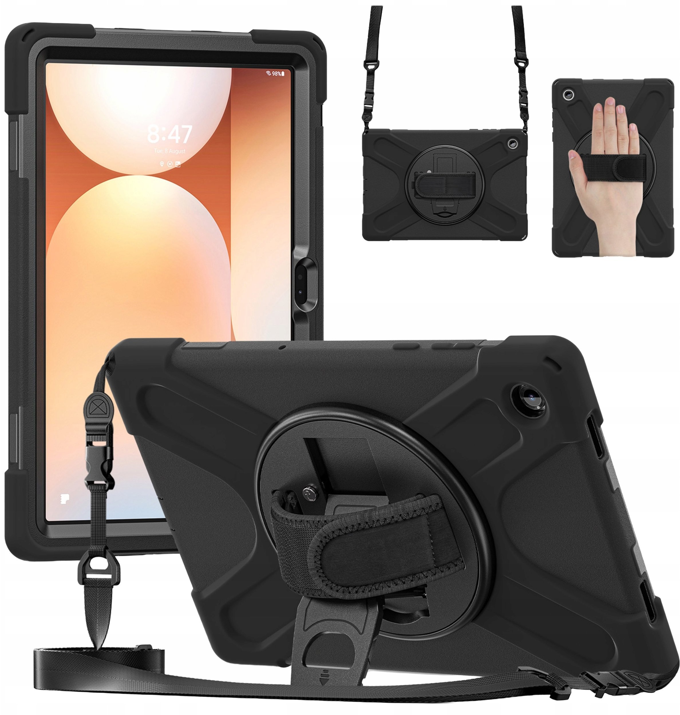 Etui na tablet 4kom.pl Samsung Galaxy Tab A9 Plus Pancerne z uchwytem i paskiem