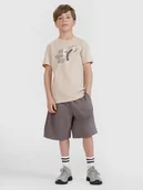 Spodnie i spodenki dla chłopców - 4F Spodenki dresowe chłopięce - szare 122 (6-7 lat) - miniaturka - grafika 1