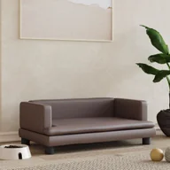 Legowiska dla psów - vidaXL Legowisko dla psa, brązowe, 80x45x30 cm, sztuczna skóra - miniaturka - grafika 1