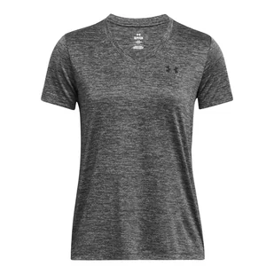 Damska Koszulka z krótkim rękawem UNDER ARMOUR TECH SSV- TWIST 1384227-025 – Szary - Koszulki i topy damskie - miniaturka - grafika 1