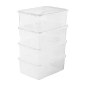 Pudła i pojemniki do przechowywania - Zestaw 4 pudełek do przechowywania Rotho Lona, 10 l, transparentne - miniaturka - grafika 1