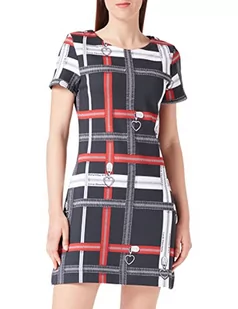 Love Moschino Damska sukienka z krótkim rękawem, trapezowa, czarna, rozmiar 40, czarny, 40 - Sukienki - miniaturka - grafika 1
