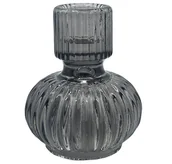 Świeczniki - Świecznik stołowy nowoczesny szklany szary - miniaturka - grafika 1