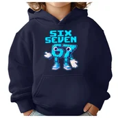Bluzy dla dziewczynek - BLUZA DZIECIĘCA Z KAPTUREM 67 SIX SEVEN KLOCKI VIRAL 122-128 PREZENT - miniaturka - grafika 1