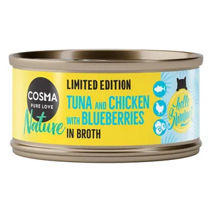 24x70g Edycja letnia Cosma Nature, tuńczyk z kurczakiem i borówką, mokra karma dla kota |  na start - Mokra karma dla kotów - miniaturka - grafika 1