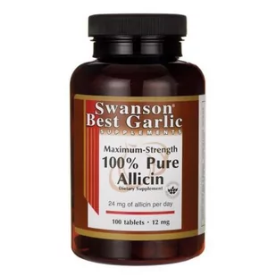 Swanson 100% Pure Allicin, 12 mg Maksymalna siła, 100 tabletek - Witaminy i minerały - miniaturka - grafika 1