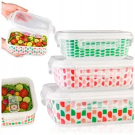 Pojemniki kuchenne - 3X POJEMNIKI NA ŻYWNOŚĆ DESER SZKLANY POJEMNIK DO PRZECHOWYWANIA Z POKRYWKĄ - miniaturka - grafika 1