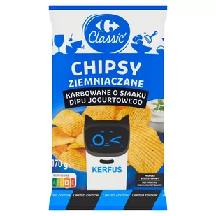 Carrefour Classic Chipsy ziemniaczane karbowane o smaku dipu jogurtowego 170 g - Chipsy - miniaturka - grafika 1
