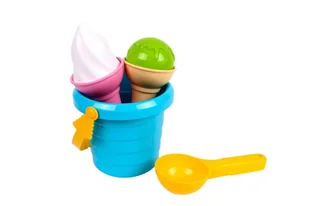 DO PIASKU ZESTAW LODY WIADERKO NIEBIESKIE ŁYŻKA - Zabawki do piasku - miniaturka - grafika 1