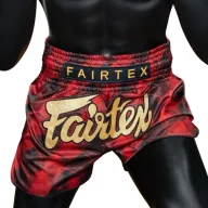 Spodnie sportowe męskie - Fairtex Spodenki Tajskie Muay Thai BS1919 Red/Black - miniaturka - grafika 1
