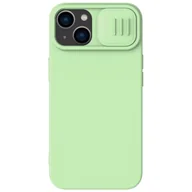 Etui i futerały do telefonów - Nillkin CamShield Silky Silicone Case etui iPhone 14 pokrowiec z osłoną na aparat zielony - miniaturka - grafika 1