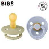 Smoczki uspokajające - Baby in World Smoczek uspakajający Bibs 2 pak khaki/dusty blue M 6-18 - miniaturka - grafika 1
