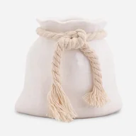 Wazony i flakony - Biały Ceramiczny Wazon Sakiewka Miniatura - miniaturka - grafika 1