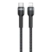Kable USB - REMAX Jany nylonowy kabel przewód USB Typ C - Lightning 100 W 5A Power Delivery 1 m czarny (RC-171) - miniaturka - grafika 1
