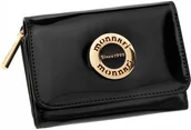 Portfele - Mały Portfel Damski Monnari Czarny Lakier Portfelik Portmonetka Elegancki - miniaturka - grafika 1