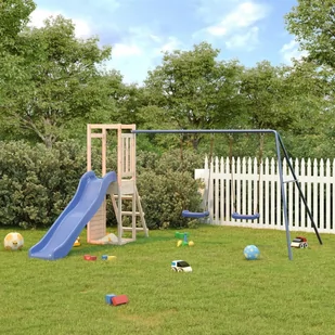 Domek ze zjeżdżalnią, huśtawkami i ścianką wspinaczkową, sosna Lumarko! - Place zabaw - miniaturka - grafika 1