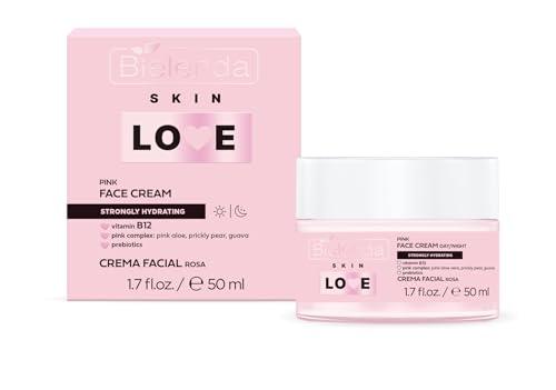 Bielenda SKIN LOVE Wysoce nawilżający różowy krem do twarzy na dzień i w nocy, 50 g