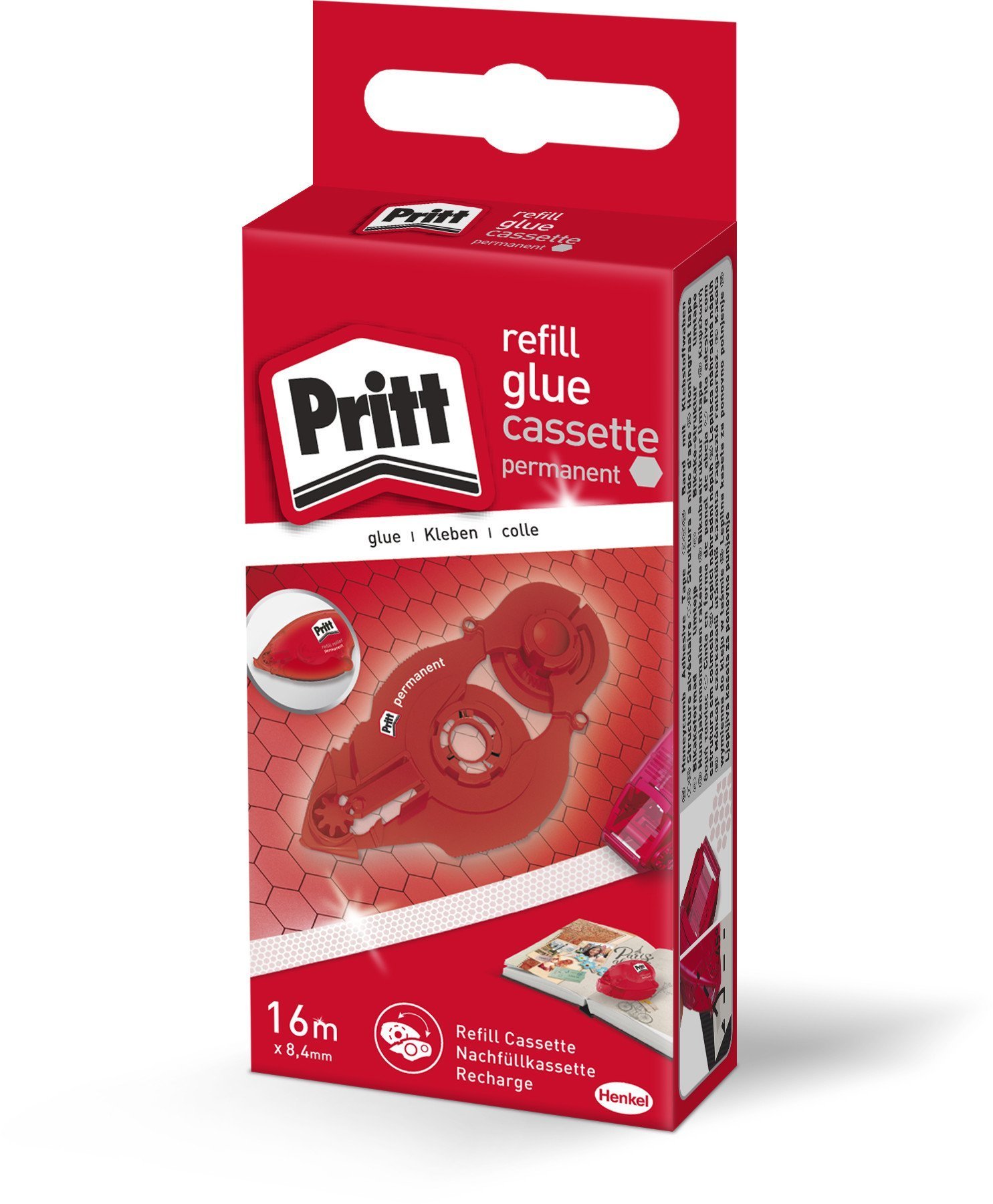 Pritt Adhesive roller permanentny przezroczysta Henkel refil wymienna kasetka