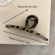 Ozdoby do włosów - TEMU Jedna sztuka damskiej, dużego spinki do włosów w panterkę: klips typu "rekina" zaprojektowany, aby bezpiecznie trzymać włosy, idealny do - miniaturka - grafika 1