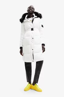 Kurtki damskie - Desigual kurtka damska kolor biały zimowa - grafika 1