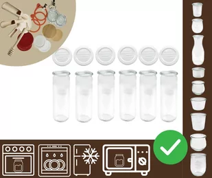 Słoiki WECK 6szt/ plastikowe wieko słoik 600ml CYLINDER / Wamar-Sosenka - Pojemniki kuchenne - miniaturka - grafika 1