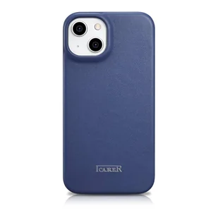 iCarer CE Premium Leather Folio Case skórzane etui iPhone 14 Plus z klapką magnetyczne MagSafe niebieski (WMI14220715-BU) - Etui i futerały do telefonów - miniaturka - grafika 3