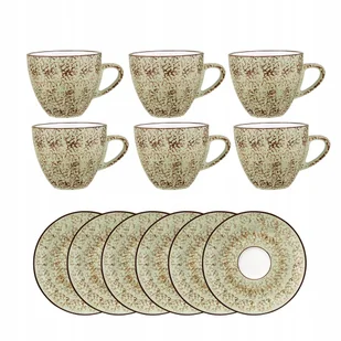 Filiżanka do herbaty kawy porcelanowa pistacjowa 300ml i spodek 15cm Wilmax - Filiżanki - miniaturka - grafika 1
