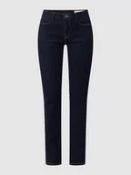 Spodnie damskie - Jeansy ze średnim stanem o kroju slim fit z dodatkiem streczu - miniaturka - grafika 1