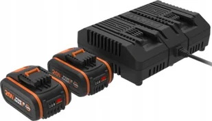 Worx Zestaw akumulator 4,0 Ah 2x + ładowarka WA3611 - Akumulatory do elektronarzędzi - miniaturka - grafika 1