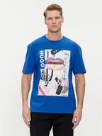 Koszulki męskie - Hugo T-Shirt Narcado 50513316 Niebieski Relaxed Fit - miniaturka - grafika 1