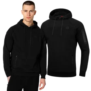 Bluza z kapturem Pit Bull 300 Interlock Bermuda '24 - Czarna XXL - Odzież taktyczna i umundurowanie - miniaturka - grafika 1