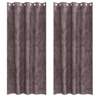 Zasłony - vidaXL Zasłony welurowe 2 szt z oczkami brązowe 260x140 cm - miniaturka - grafika 1