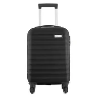 Walizki - Walizka z ABS-u w poziome paski 18" - czarna Semi Line - miniaturka - grafika 1