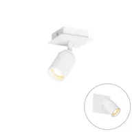 Lampy sufitowe - QAZQA Nowoczesna plamka łazienkowa biała kwadratowa IP44 - Ducha - miniaturka - grafika 1