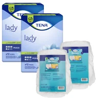 Podpaski - Zestaw Tena Lady, podpaski specjalistyczne, Maxi, 2 x 12 sztuk + ProSkin Pants Normal majtki chłonne, rozmiar M i L, 2 próbki - miniaturka - grafika 1