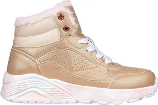 Buty zimowe dziecięce Skechers Uno Lite Camo Dazzle sneakersy wysokie dziewczęce z futerkiem złote (310485L-GDPK) - Buty dla dziewczynek - miniaturka - grafika 1