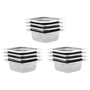 vidaXL vidaXL Tace gastronomiczne, 12 szt., GN 1/6, 65 mm, stal nierdzewna - Wyposażenie lokali gastronomicznych - miniaturka - grafika 1