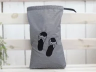 Akcesoria podróżnicze - Torba Na Buty Czarny, Bawełniany Organizer Podróżna Torba Na Buty Black Stripes Uroczy Prezent Dla Niej - miniaturka - grafika 1