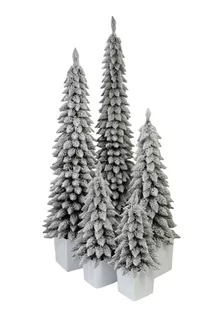 Choinka Sztuczna Ośnieżony Świerk Zakopiański Slim w Białej kwadratowej donicy 60 cm - Choinki - miniaturka - grafika 1