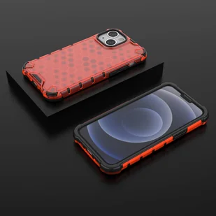 Honeycomb etui pancerny pokrowiec z żelową ramką iPhone 13 mini czerwony - Etui i futerały do telefonów - miniaturka - grafika 13