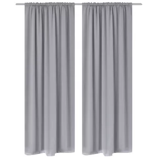 vidaXL Szare zasłony zaciemniające pomieszczenie 2 szt.Blackout 135x245 cm - Zasłony - miniaturka - grafika 1