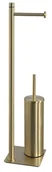 Stojaki i wieszaki na papier toaletowy - Sapho Gedy Trilly - Uchwyt na papier toaletowy i szczotkę toaletową, złoty TR3288 - miniaturka - grafika 1