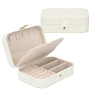 Pudełka i szkatułki - SZKATUŁKA PUDEŁKO ORGANIZER NA BIŻUTERIĘ NASZYJNIKI PIERŚCIONKI BIAŁY C6 - miniaturka - grafika 1