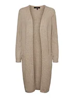 Kurtki damskie - VERO MODA Damska kurtka z dzianiny otwarta longline, Sepia Tint Melange, L - miniaturka - grafika 1