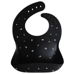 Mushie Mushie  -  Śliniak Silikonowy Numbers Black - Śliniaki i fartuszki - miniaturka - grafika 1