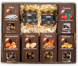 Kosz pełen słodkości z miodem - Zestawy upominkowe Kosz pełen słodkości z miodem - Zestawy upominkowe - miniaturka - grafika 1