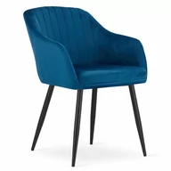 Krzesła - Krzesła z podłokietnikami DAXO 3709 niebieski welur / 2 sztuki - miniaturka - grafika 1