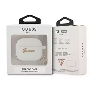 Guess GUA3LSCHSH AirPods 3 cover biały/white Silicone Charm Collection - Akcesoria do słuchawek - miniaturka - grafika 3