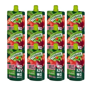 12x Mus warzywa owoce TYMBARK jabłko burak truskawka 100g - Koncentraty warzywne, przeciery - miniaturka - grafika 1