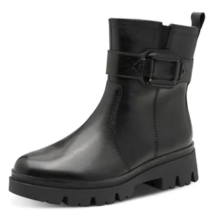 TAMARIS Damskie buty Comfort Boot Flat Półdługie kozaki, Black Nappa, 38 EU, Czarna papka, 38 EU - Kozaki damskie - miniaturka - grafika 1